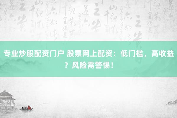 专业炒股配资门户 股票网上配资：低门槛，高收益？风险需警惕！