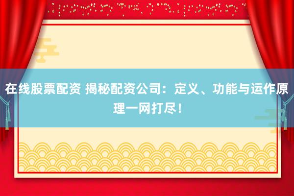 在线股票配资 揭秘配资公司：定义、功能与运作原理一网打尽！