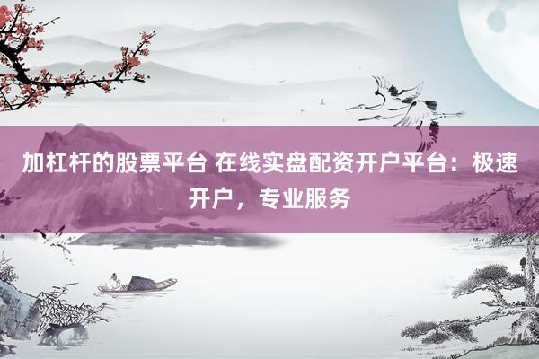 加杠杆的股票平台 在线实盘配资开户平台：极速开户，专业服务