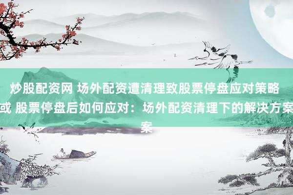 炒股配资网 场外配资遭清理致股票停盘应对策略 或 股票停盘后如何应对：场外配资清理下的解决方案