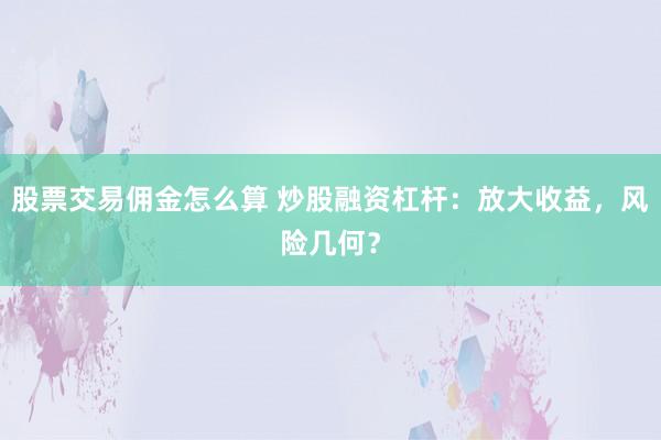 股票交易佣金怎么算 炒股融资杠杆:放大收益,风险几何?