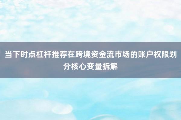 当下时点杠杆推荐在跨境资金流市场的账户权限划分核心变量拆解