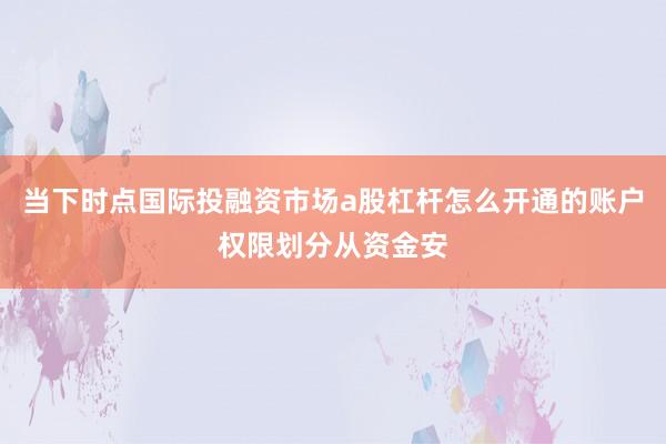 当下时点国际投融资市场a股杠杆怎么开通的账户权限划分从资金安