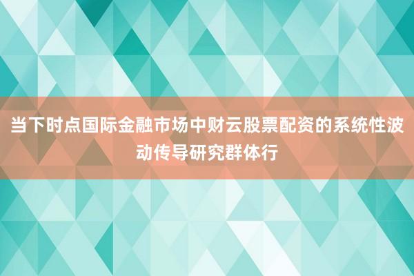 当下时点国际金融市场中财云股票配资的系统性波动传导研究群体行