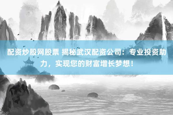 配资炒股网股票 揭秘武汉配资公司：专业投资助力，实现您的财富增长梦想！