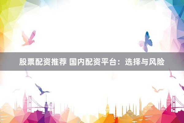 股票配资推荐 国内配资平台：选择与风险